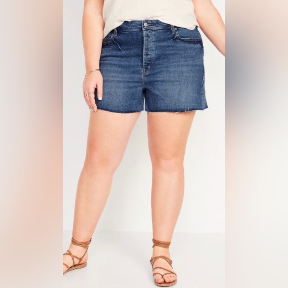Old Navy Women's High-Rise Denim Shorts Size 20 Ski-Hi A-Line